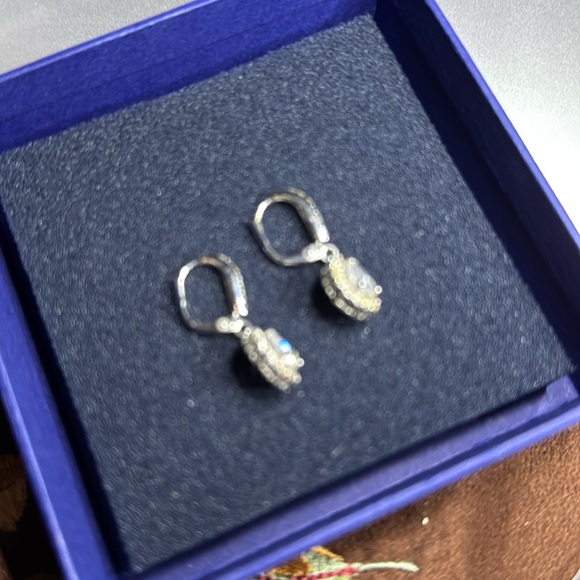 ♥️CZ & 14K Leverback Earrings silver teardrops - Picture 4 of 4